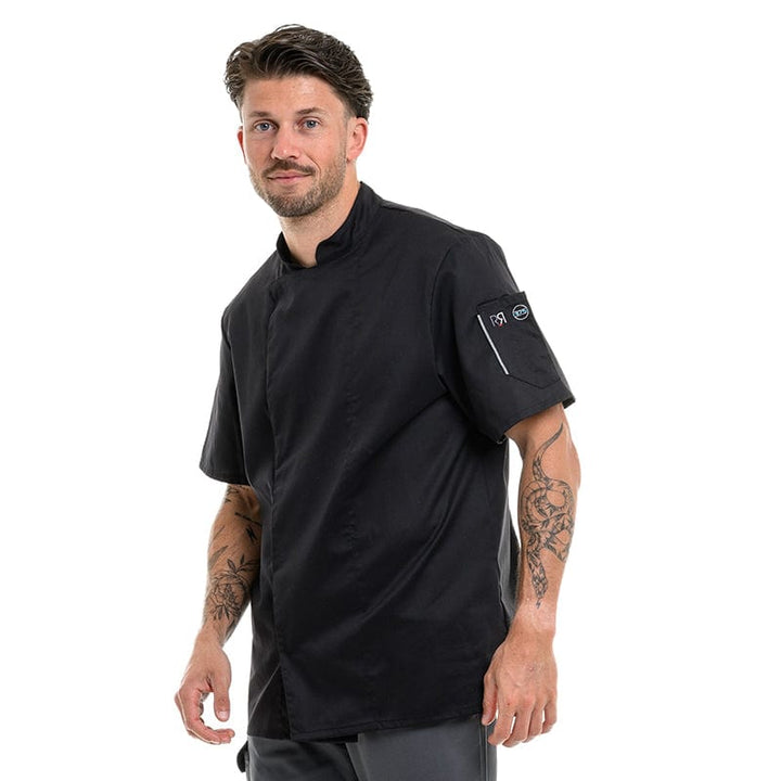 Nero Short Sleeve Chef Coat 37.5 technology Black - ROBUR -  by Robur | MANELLI``