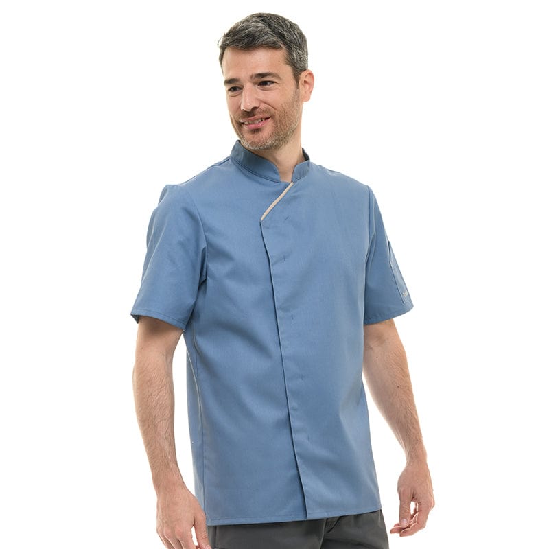 Unisex Blue Short Sleeve Chef's Coat Harti - ROBUR -  by Robur | MANELLI``