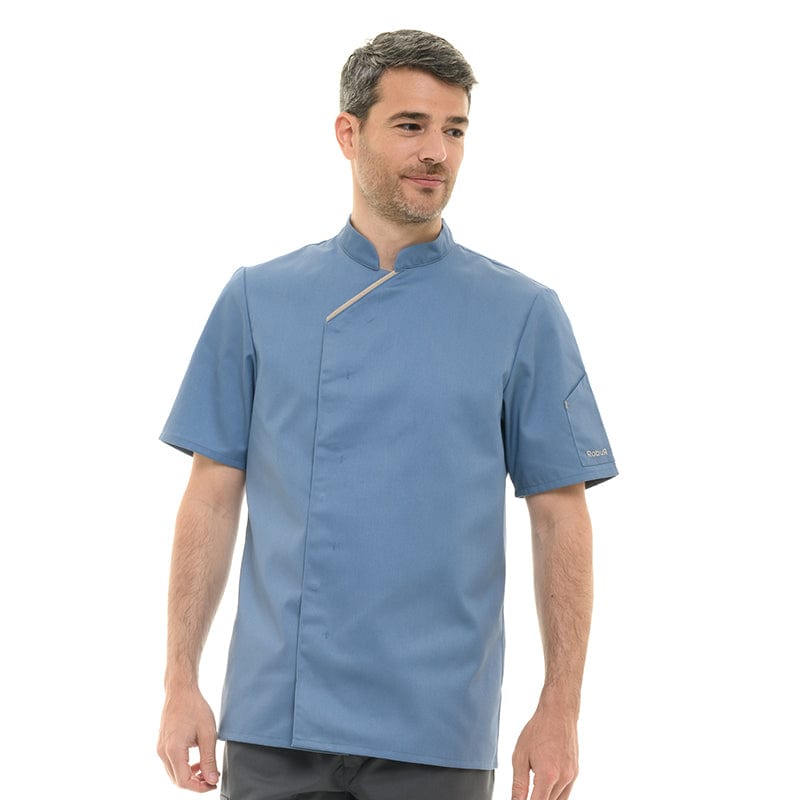 Unisex Blue Short Sleeve Chef's Coat Harti - ROBUR -  by Robur | MANELLI``