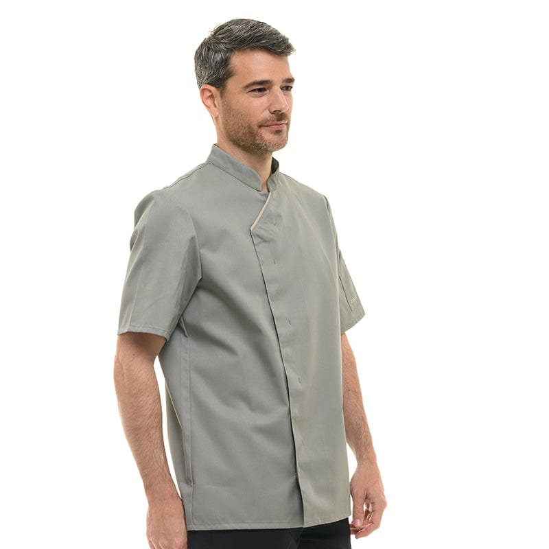 Unisex Gray Short Sleeve Chef's Coat Harti - ROBUR -  by Robur | MANELLI``