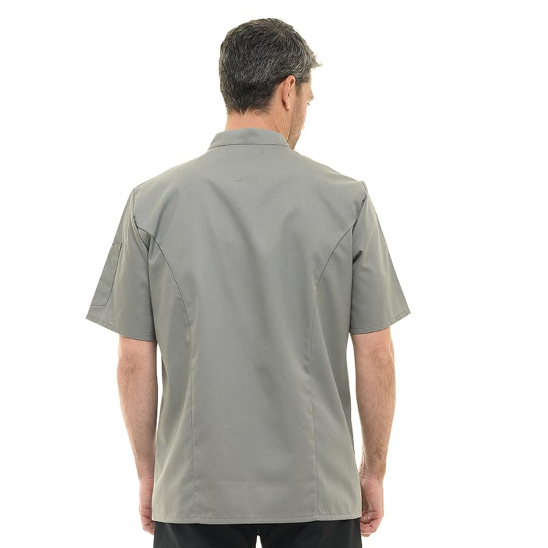 Unisex Gray Short Sleeve Chef's Coat Harti - ROBUR -  by Robur | MANELLI``