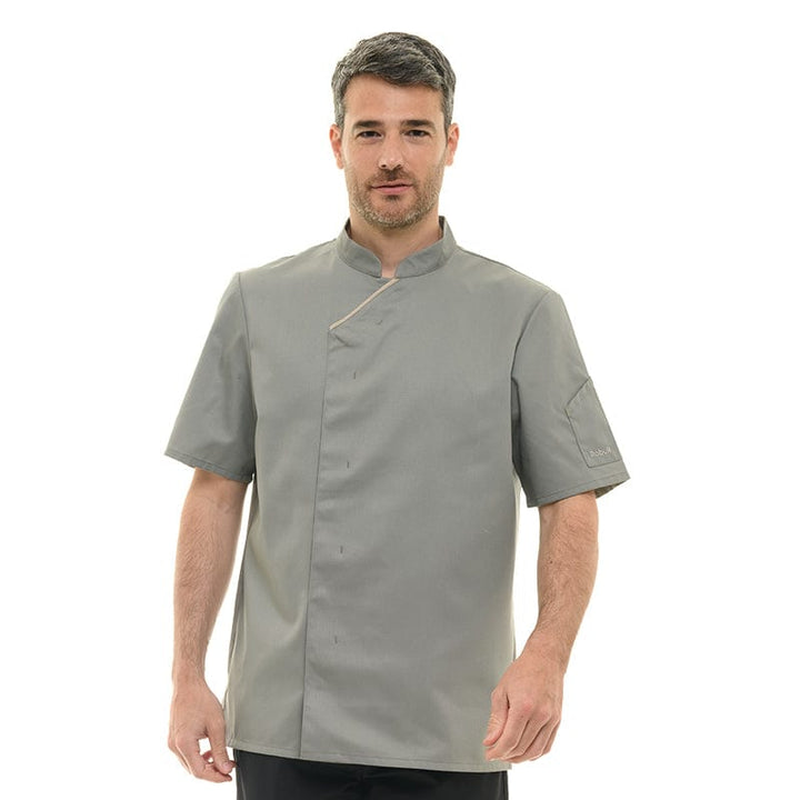 Unisex Gray Short Sleeve Chef's Coat Harti - ROBUR -  by Robur | MANELLI``