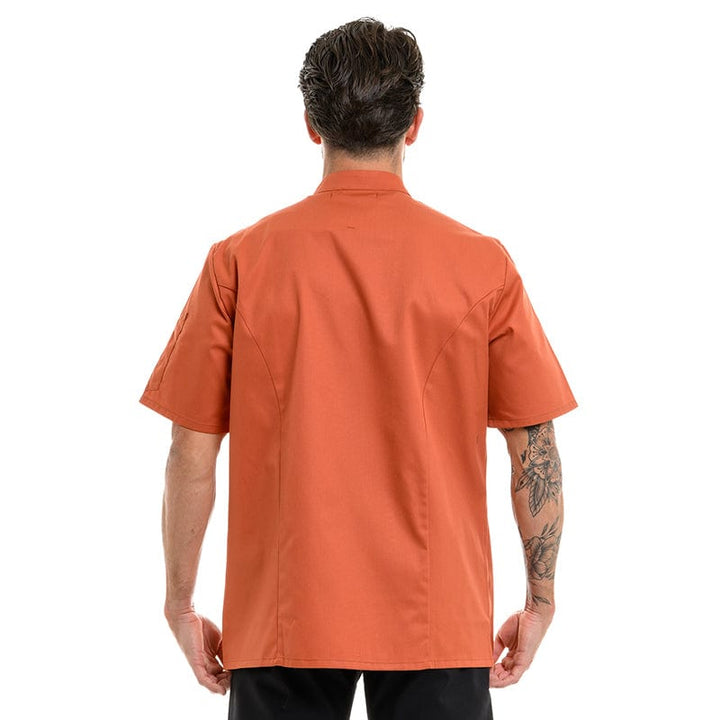 Unisex Terracotta Short Sleeve Chef's Coat Harti - ROBUR -  by Robur | MANELLI``