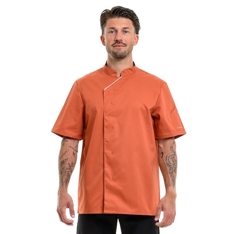 Unisex Terracotta Short Sleeve Chef's Coat Harti - ROBUR -  by Robur | MANELLI``