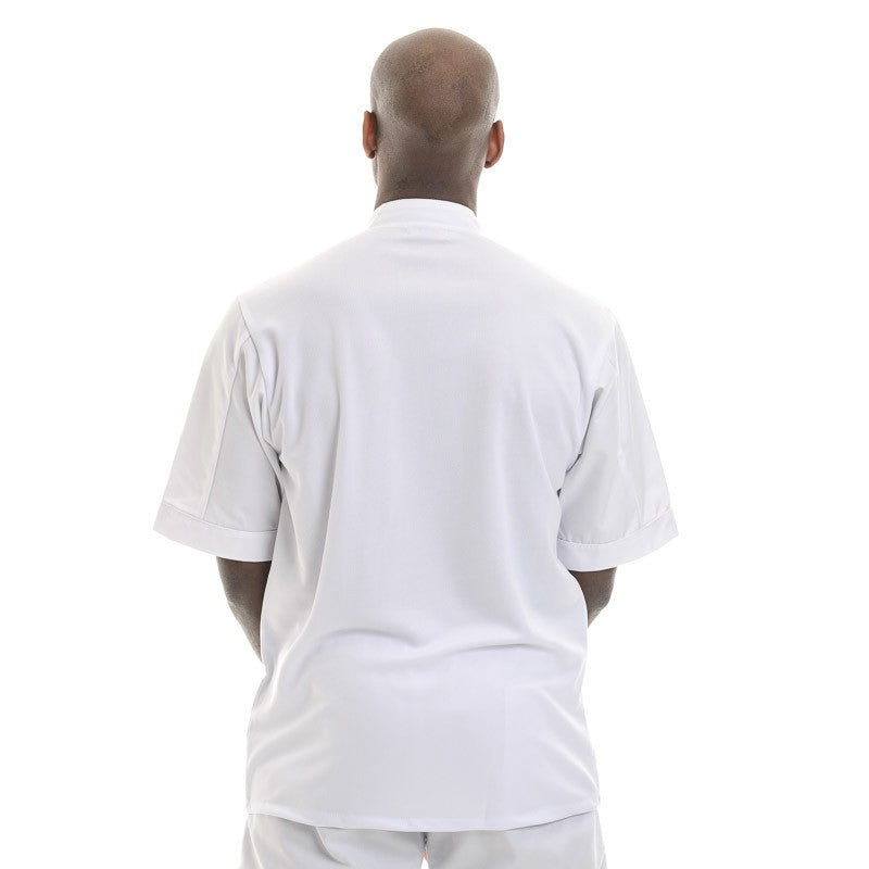 Men’s White Chef Jacket – Short or Long Sleeves Ventilated Back - MANELLI | MANELLI | Back Short Sleeves