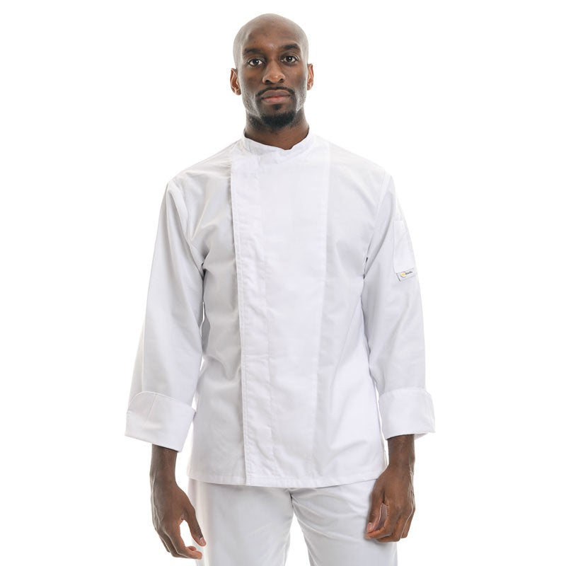 Men’s White Chef Jacket – Short or Long Sleeves Ventilated Back - MANELLI | MANELLI | Long Sleeves