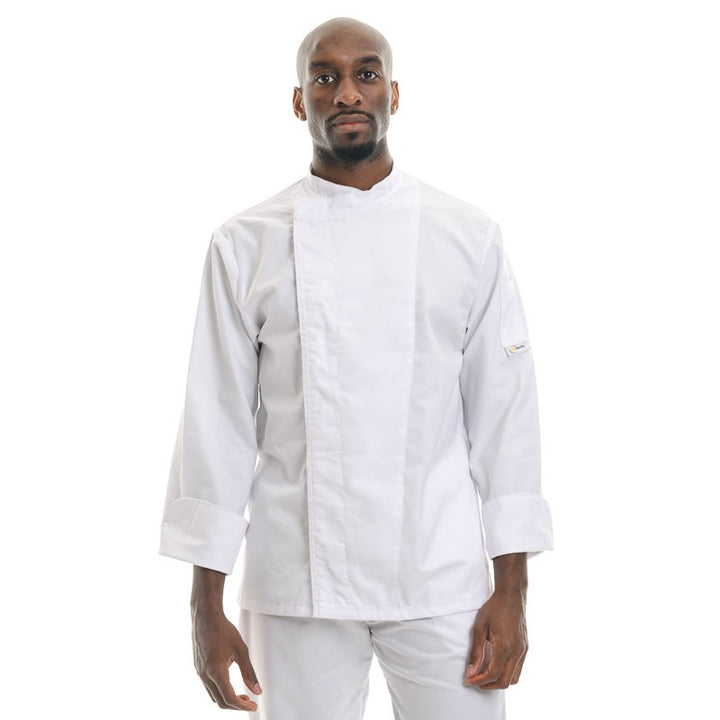 Men’s White Chef Jacket – Short or Long Sleeves Ventilated Back - MANELLI | MANELLI | Long Sleeves