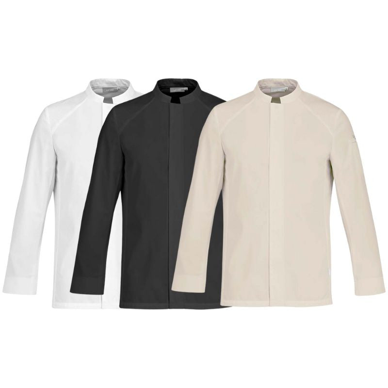 Men’s Long-Sleeved Chef Jacket Basil 2 - LAFONT CUISINE | MANELLI | White, Black and Beige Jacket