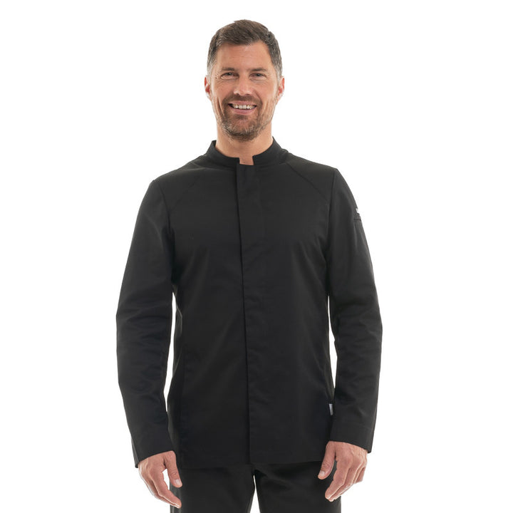 Men’s Long-Sleeved Chef Jacket Basil 2 - LAFONT CUISINE | MANELLI | Black Jacket for Men