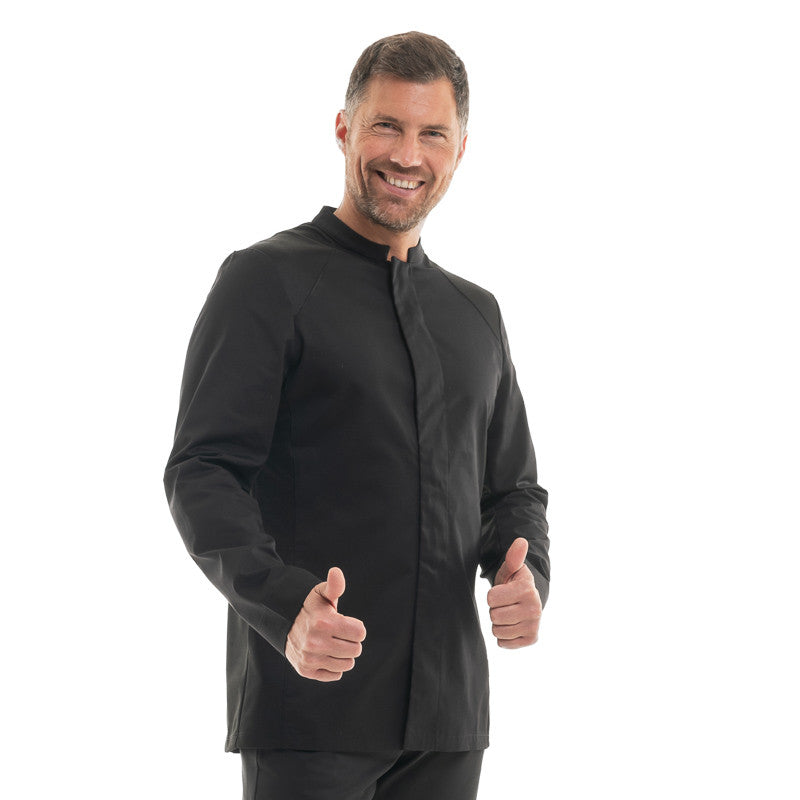Men’s Long-Sleeved Chef Jacket Basil 2 - LAFONT CUISINE | MANELLI | Black 