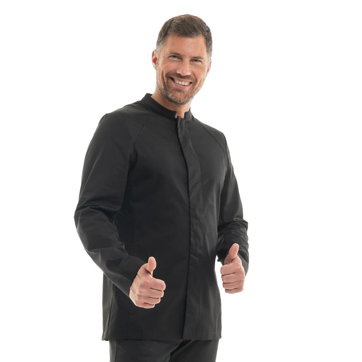 Men’s Long-Sleeved Chef Jacket Basil 2 - LAFONT CUISINE | MANELLI | Black 