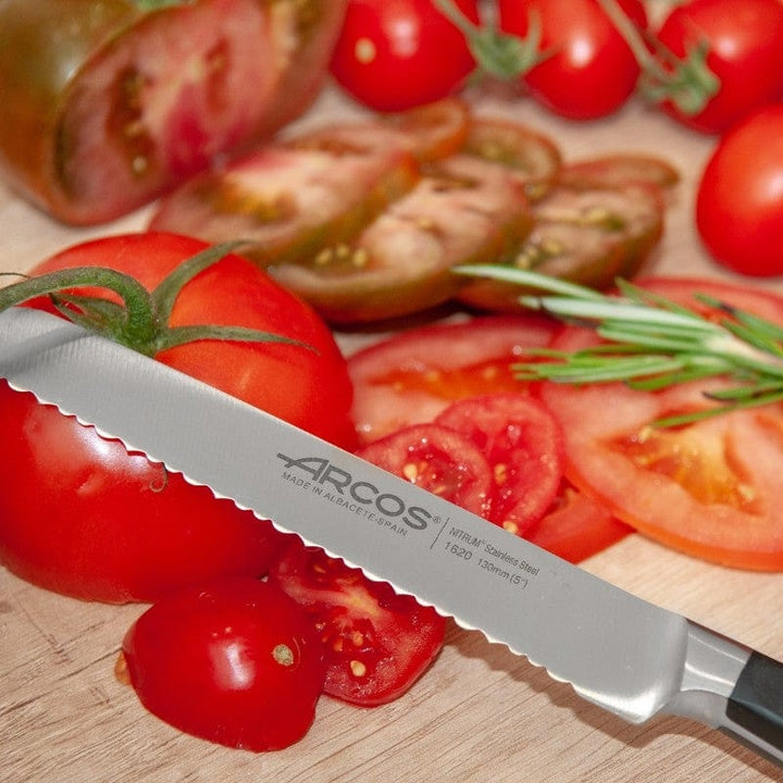 Manhattan Serrated Knife for Tomatoes Vegetables Lemon 5.12 inch - ARCOS -  by Arcos | MANELLI``