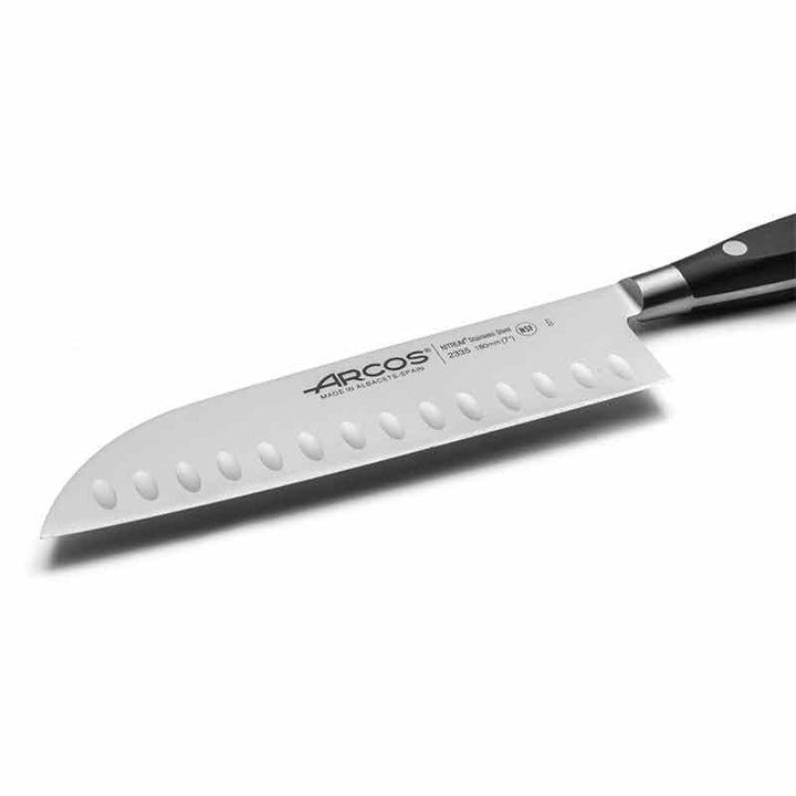 Santoku Knife Honeycomb Blade 7.09 inch Riviera Range - ARCOS -  by Arcos | MANELLI``