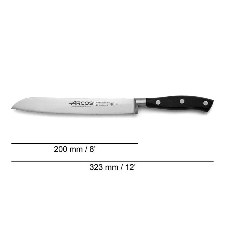 Riviera Range 7.87 inch Black Bread Knife - ARCOS -  by Arcos | MANELLI``