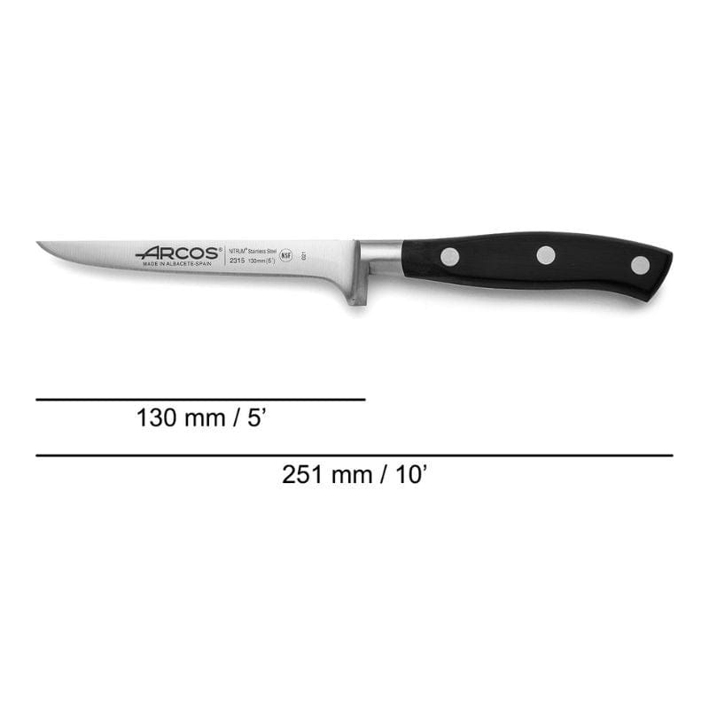 Riviera Series 5.12 inch Black Boning Knife - ARCOS -  by Arcos | MANELLI``