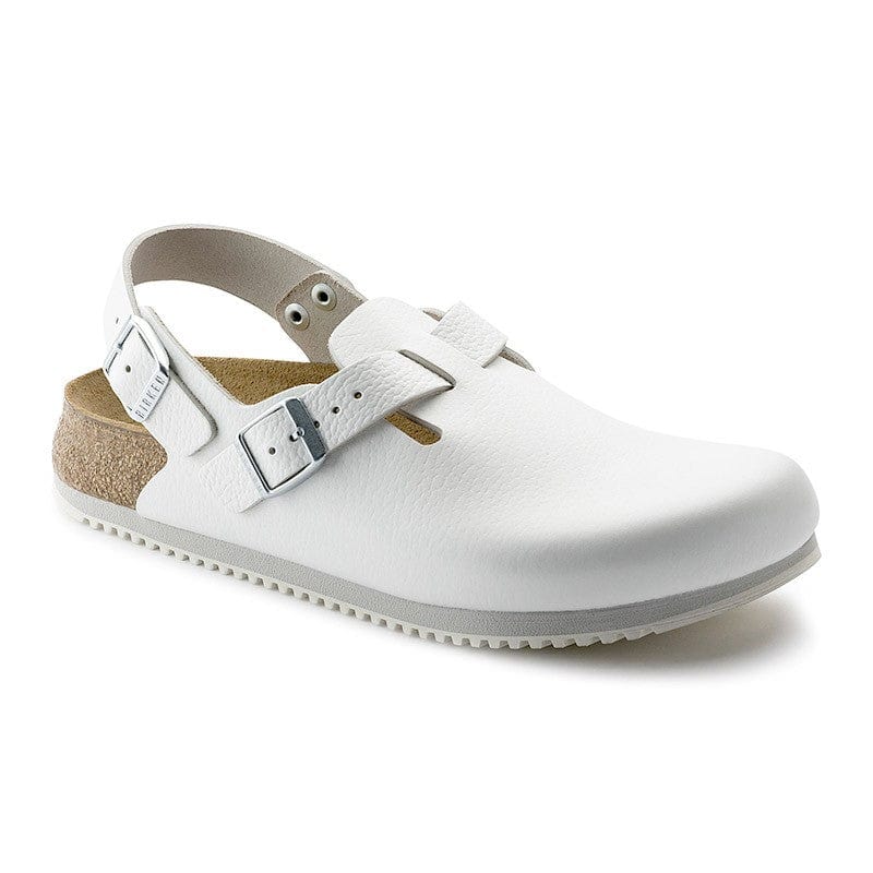 Tokio Clog White Leather Non-Slip Soles - BIRKENSTOCK - Kitchen Shoes by Birkenstock | MANELLI``