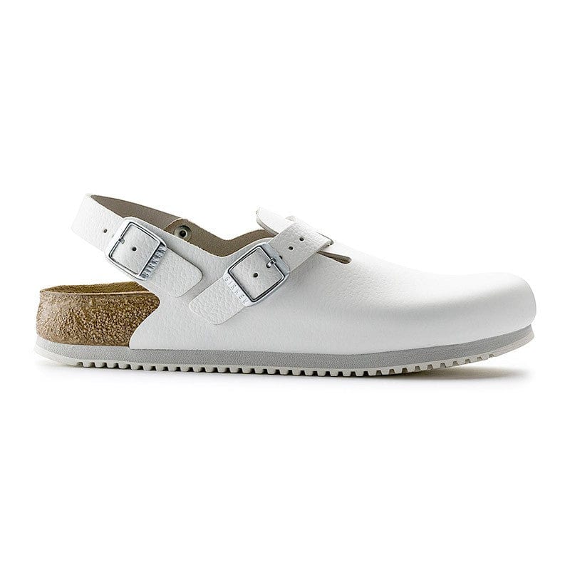 Tokio Clog White Leather Non-Slip Soles - BIRKENSTOCK - Kitchen Shoes by Birkenstock | MANELLI``