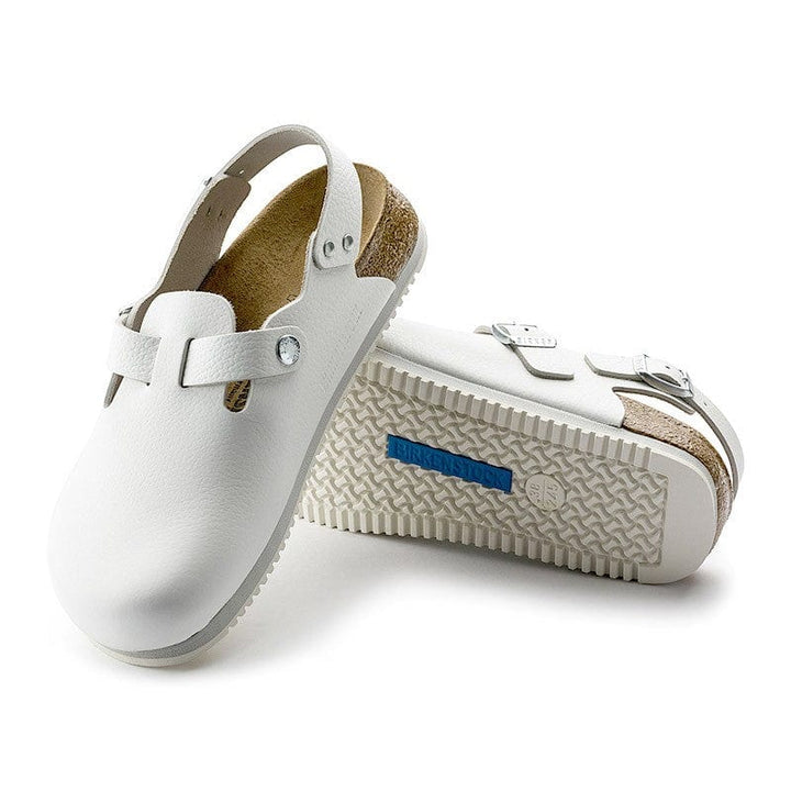 Tokio Clog White Leather Non-Slip Soles - BIRKENSTOCK - Kitchen Shoes by Birkenstock | MANELLI``