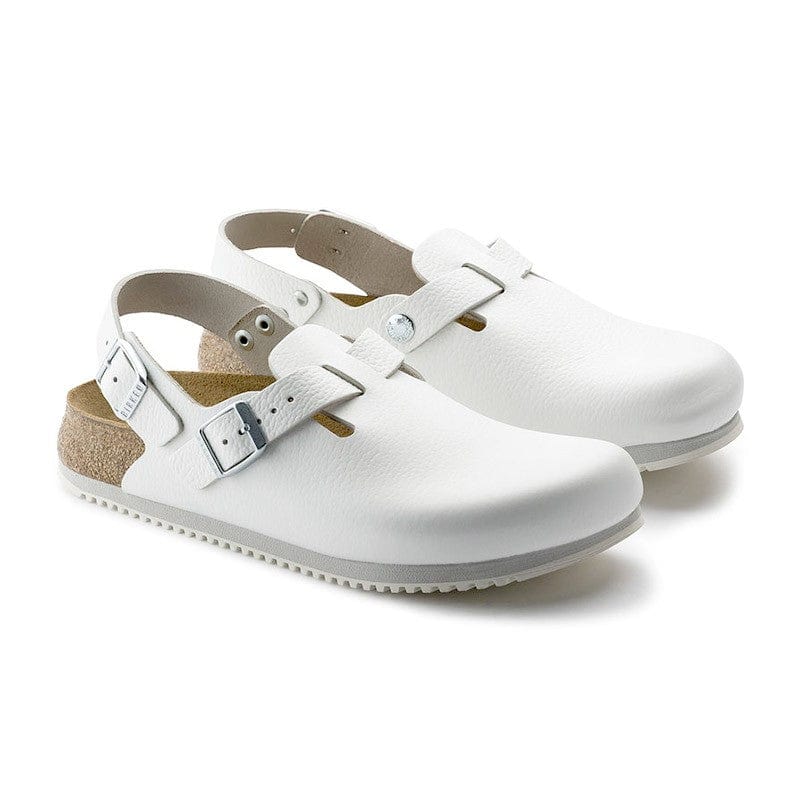 Tokio Clog White Leather Non-Slip Soles - BIRKENSTOCK - Kitchen Shoes by Birkenstock | MANELLI``