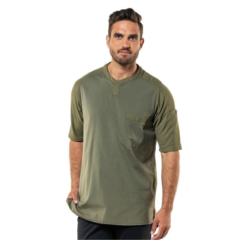 Khaki Eco-Responsible Kitchen T-shirt - CHAUD DEVANT -  by Chaud Devant | MANELLI``