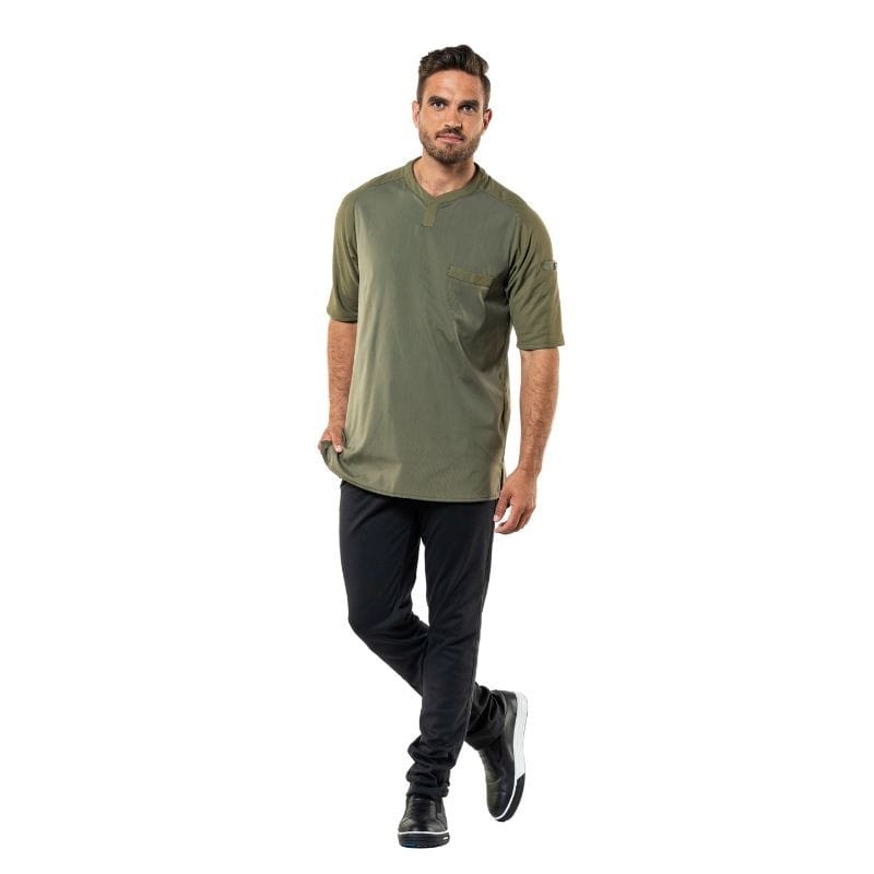 Khaki Eco-Responsible Kitchen T-shirt - CHAUD DEVANT -  by Chaud Devant | MANELLI``