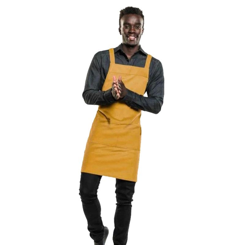 Yellow Velvet Cross Back Apron - CHAUD DEVANT -  by Chaud Devant | MANELLI``