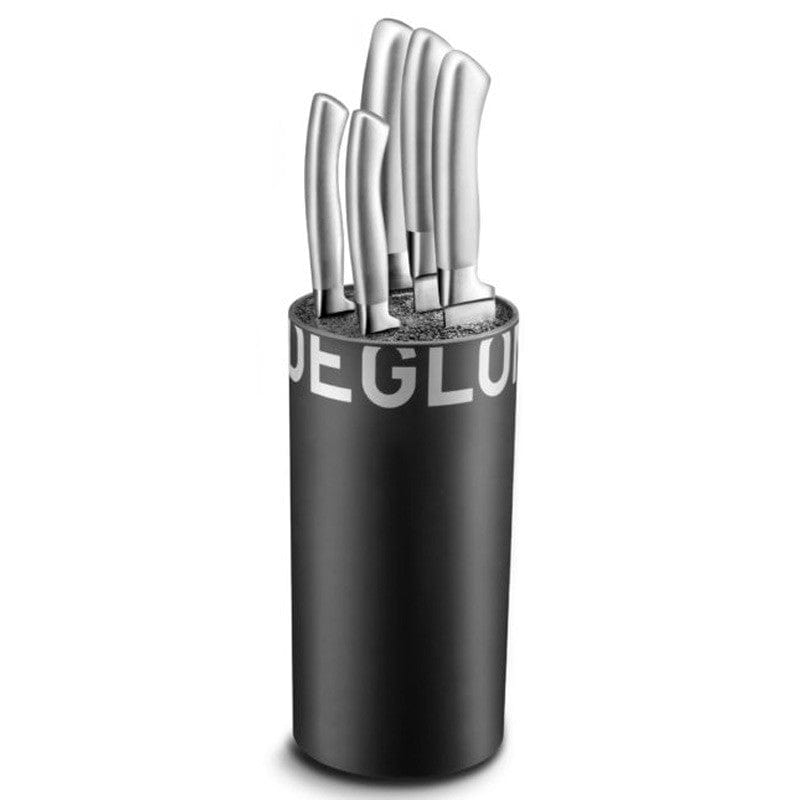 Large Black Knife Block 5 Knives  - Deglon -  by Deglon | MANELLI``