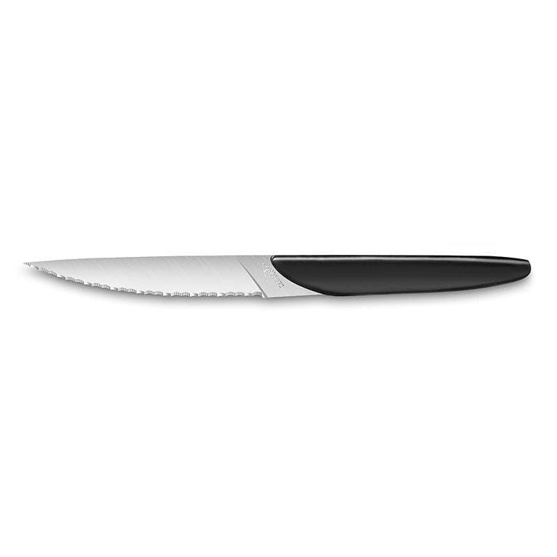 Set of 6 Black Steak Knives with Curved Handles - Deglon -  by Deglon | MANELLI``