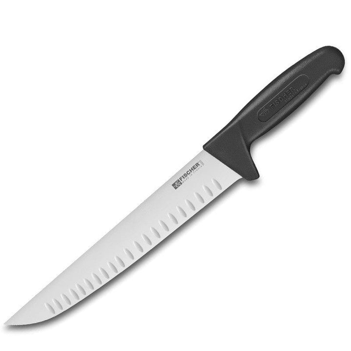 Alveolated Butcher's Knife 9.06 inch Black Handle - FISCHER -  by Fischer Bargoin | MANELLI``