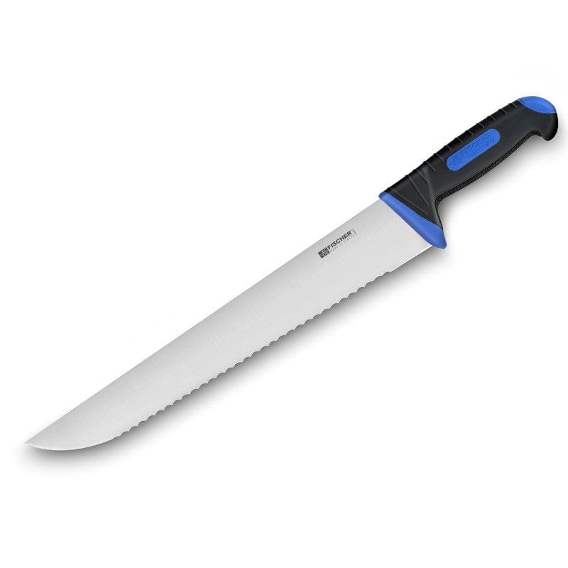 Serrated Fish Knife 13.78 inch with Blue Bi-Material Handle - FISCHER -  by Fischer Bargoin | MANELLI``