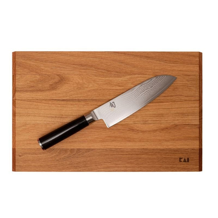 Japanese Santoku Knife and Cutting Board Set with 7 Inch Damascus Steel Blade - KAI -  by Kai | MANELLI``