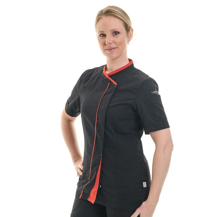 Black and Red Women's Kitchen Coat - LAFONT -  by Lafont - Cuisine | MANELLI``