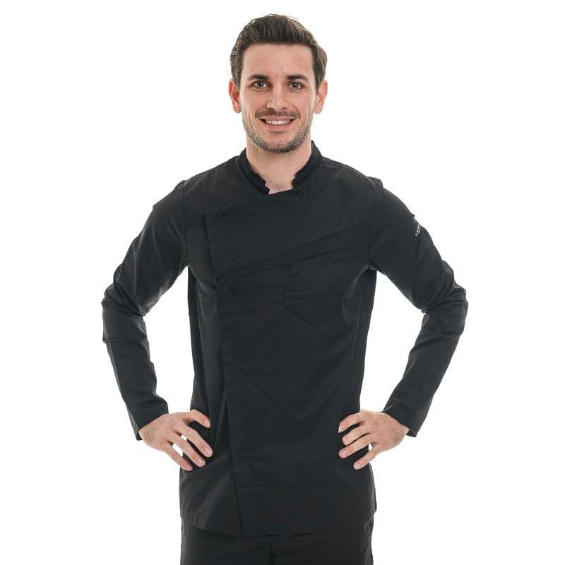 Men's Black Double-collar Kitchen Coat - LAFONT -  by Lafont - Cuisine | MANELLI``