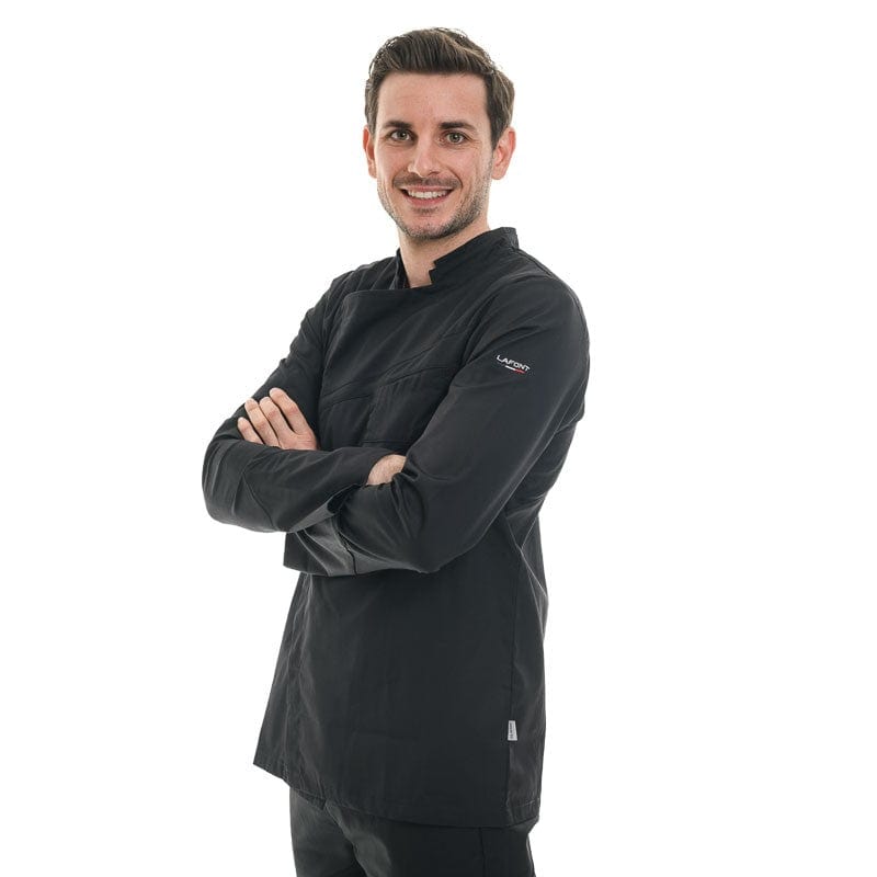 Men's Black Double-collar Kitchen Coat - LAFONT -  by Lafont - Cuisine | MANELLI``