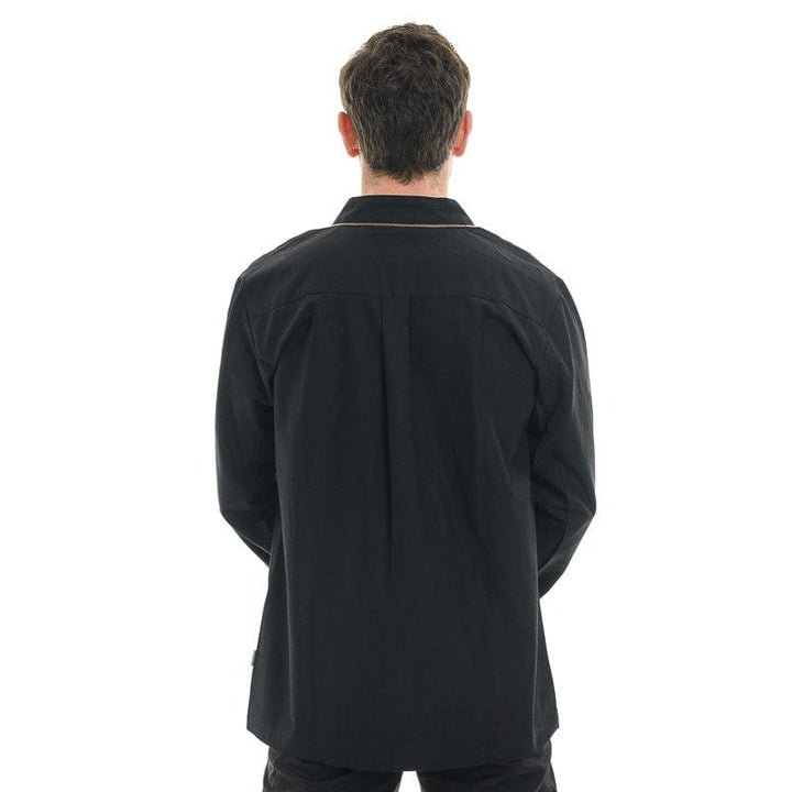 Men's Black Long Sleeve Bi-material Chef Coat - LAFONT -  by Lafont - Cuisine | MANELLI``