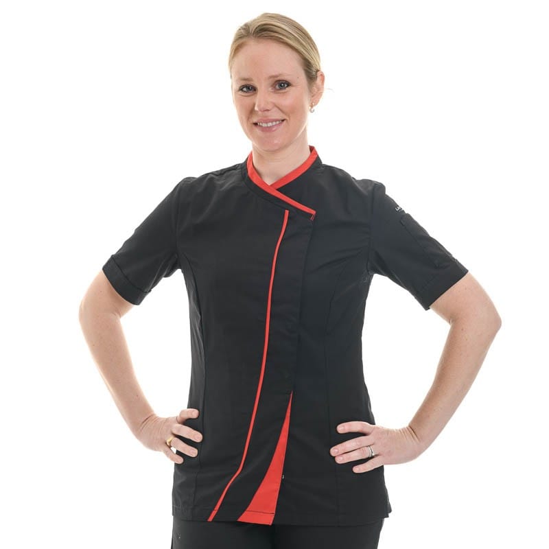 Black and Red Women's Kitchen Coat - LAFONT -  by Lafont - Cuisine | MANELLI``