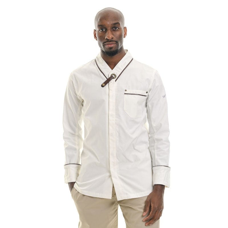 Men's Ecru Long Sleeve Bi-material Kitchen Coat - LAFONT -  by Lafont - Cuisine | MANELLI``