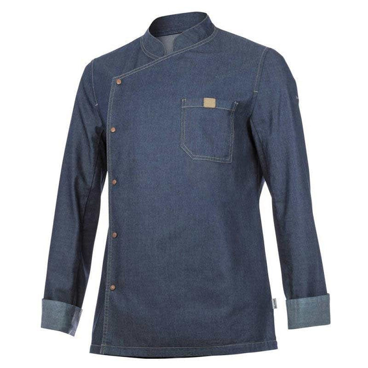 Men's Kitchen Coat Long Sleeves Denim Blue - LAFONT -  by Lafont - Cuisine | MANELLI``