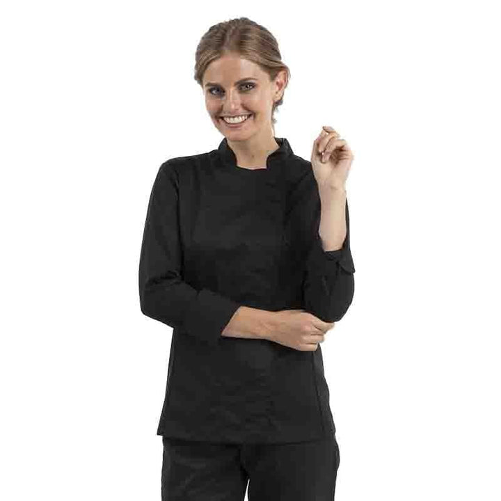 Women's Long Sleeve Black Chef Coat - MANELLI -  by Manelli | MANELLI``