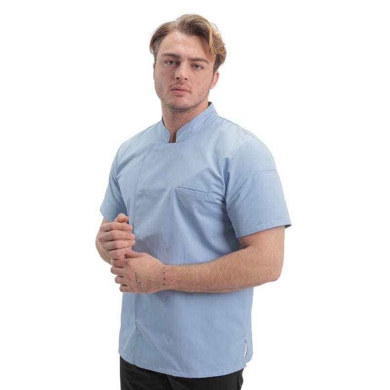 Men's Short Sleeve Sky Blue Cooking Coat  - MANELLI -  by Manelli | MANELLI``