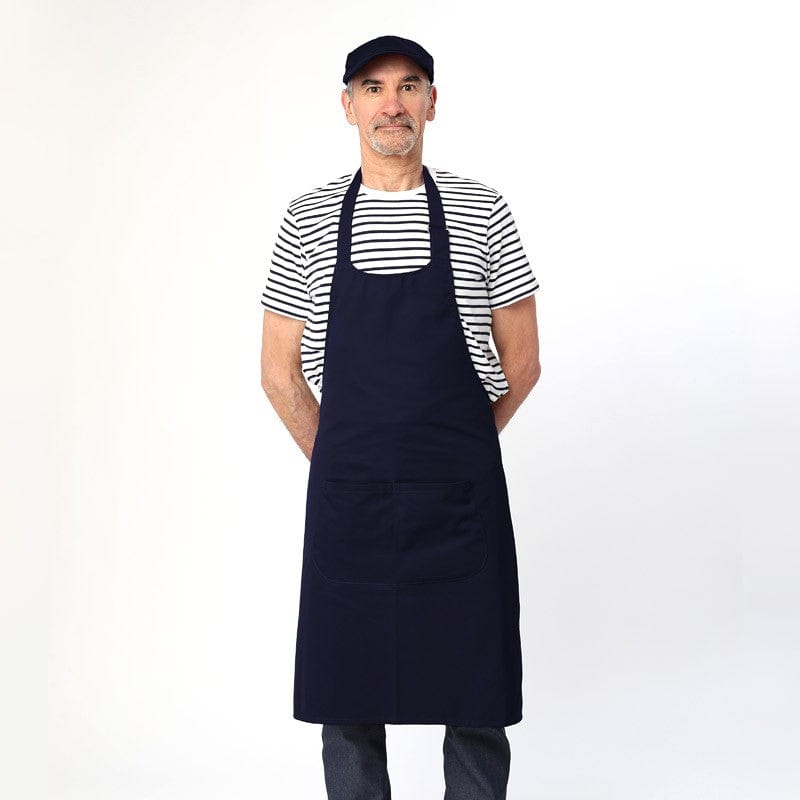 Black Apron With Double Bib Polycotton Pocket - MANELLI -  by Manelli | MANELLI``