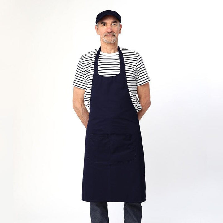 Black Apron With Double Bib Polycotton Pocket - MANELLI -  by Manelli | MANELLI``