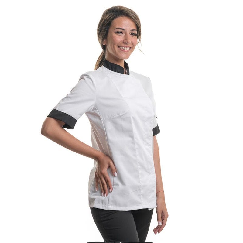 Black Collar and Short Sleeve Kitchen Coat - MANELLI -  by Manelli | MANELLI``