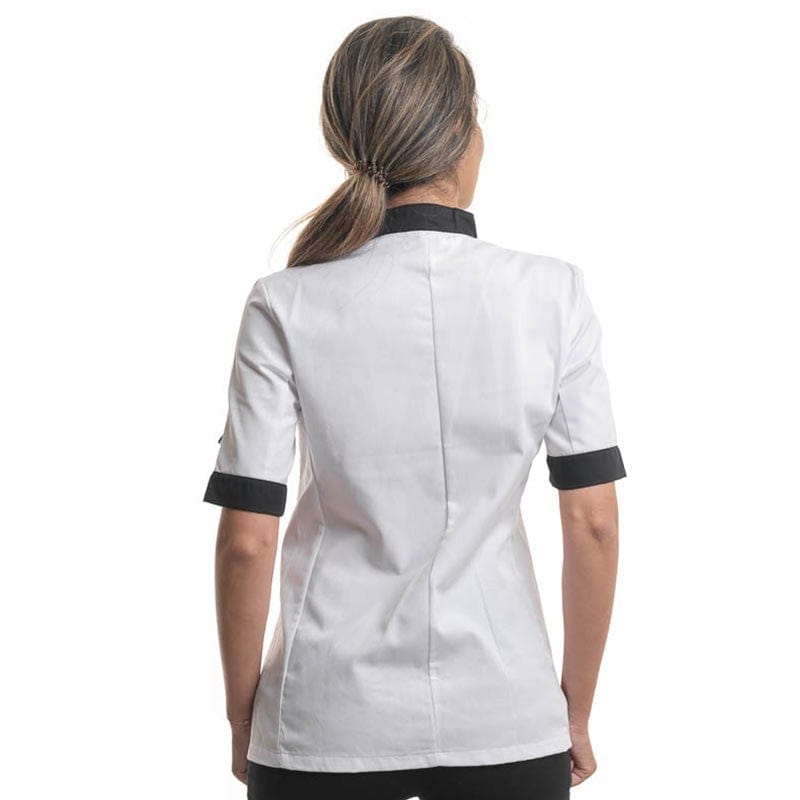 Black Collar and Short Sleeve Kitchen Coat - MANELLI -  by Manelli | MANELLI``