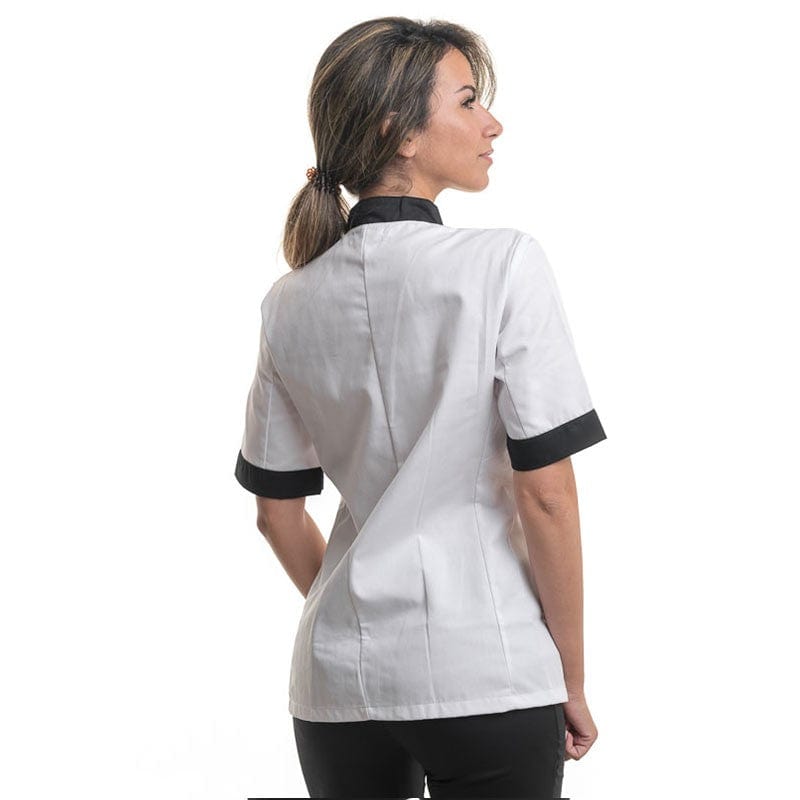 Black Collar and Short Sleeve Kitchen Coat - MANELLI -  by Manelli | MANELLI``