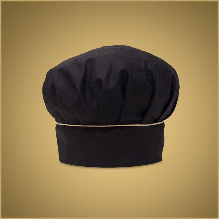 Black Kitchen Hat with Gold Piping - Manelli -  by Manelli | MANELLI``