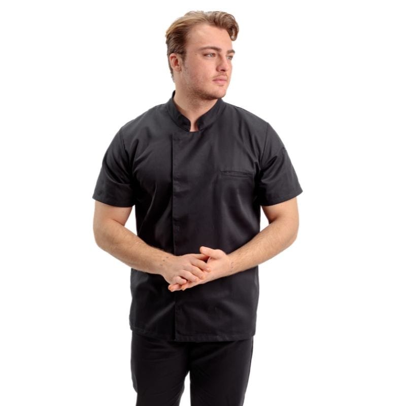 Black Short Sleeve Chef Coat - MANELLI -  by Manelli | MANELLI``