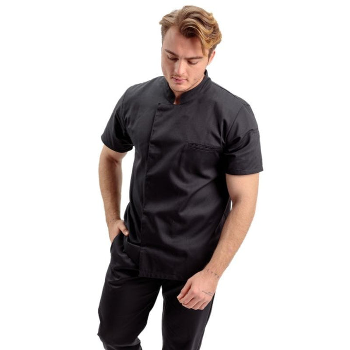 Black Short Sleeve Chef Coat - MANELLI -  by Manelli | MANELLI``