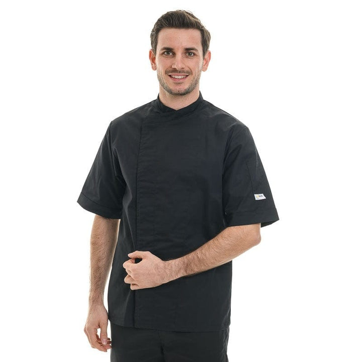 Black Short Sleeve or Long Sleeve Chef Coat with Ventilated Back - MANELLI -  by Manelli | MANELLI``