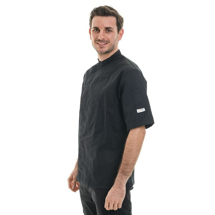 Black Short Sleeve or Long Sleeve Chef Coat with Ventilated Back - MANELLI -  by Manelli | MANELLI``